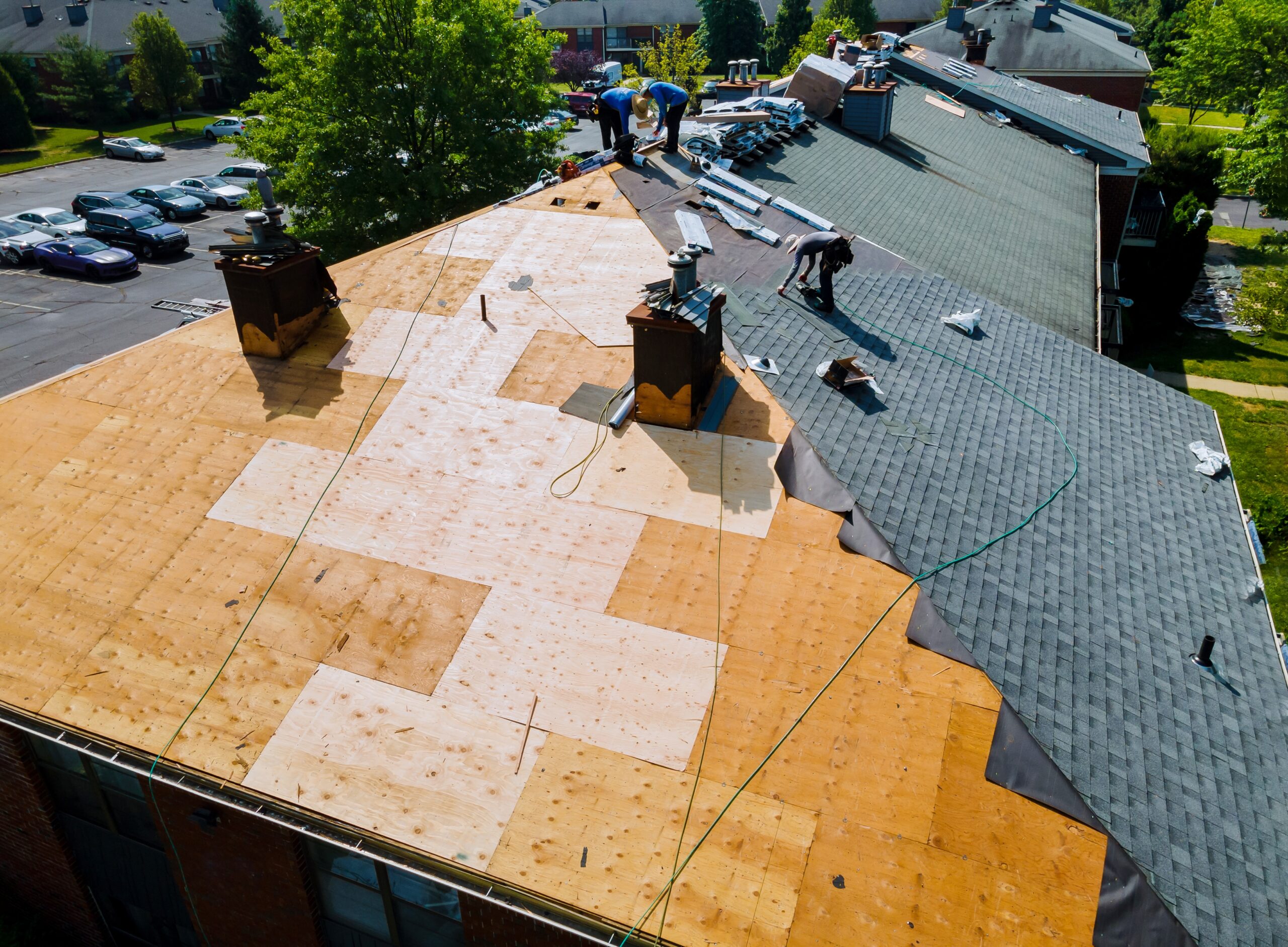 performing repairs on a damaged roof